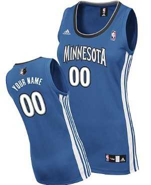 Women's Customized Minnesota Timberwolves Blue Jersey-0
